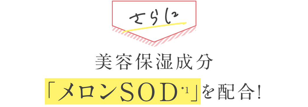 新しい美容保湿成分「メロンSOD*」を配合
